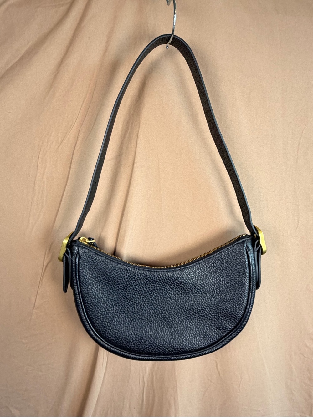 Quince Estelle Mini Shoulder Bag Gold Buckle Minimalist 100% Cow Leather